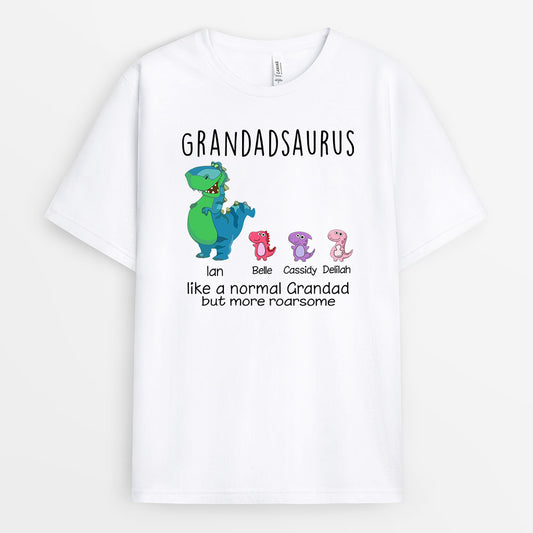 0114AUK1 Customised T shirts presents Dinosaur Grandpa Dad