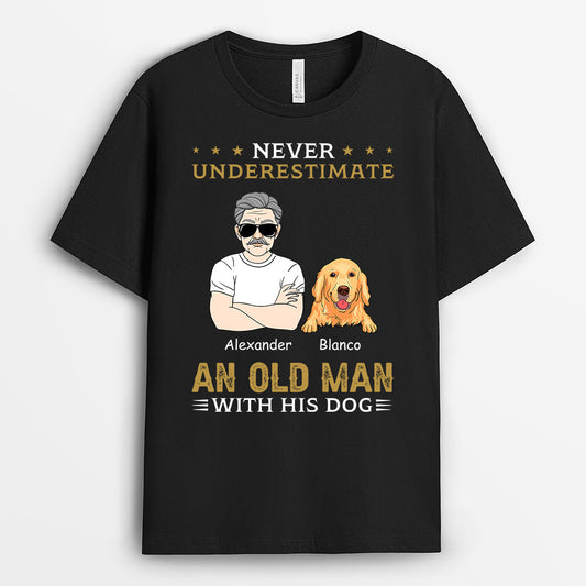 0138AUK2 Customised T shirts gifts Man Dog Lovers