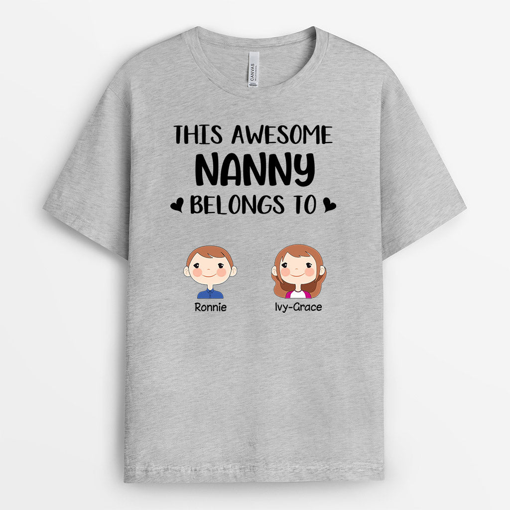 This Awesome Grandma Belongs To - Personalised Gifts | T-shirts for Grandma/Mom