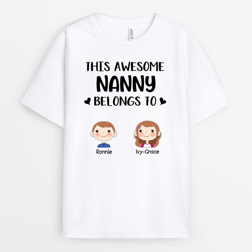 0141AUK2 Personalised T shirts gifts Kid Grandma Mom