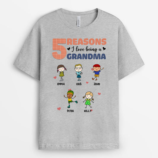 0163AUK2 Personalised T shirts gifts Kid Grandma Mom