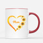 0192M107AUK1 Customised Mug presents Sunflower Grandma Mom Heart