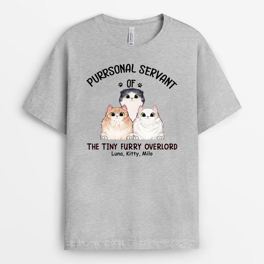 Purrsonal Servant Tiny Furry Overlords - Personalised Gifts | T-shirts for Cat Lovers