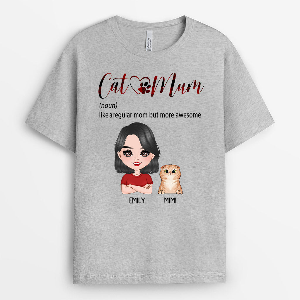 0218A260DUK2 Personalised T shirts gifts Cat Grandma Mum Cat