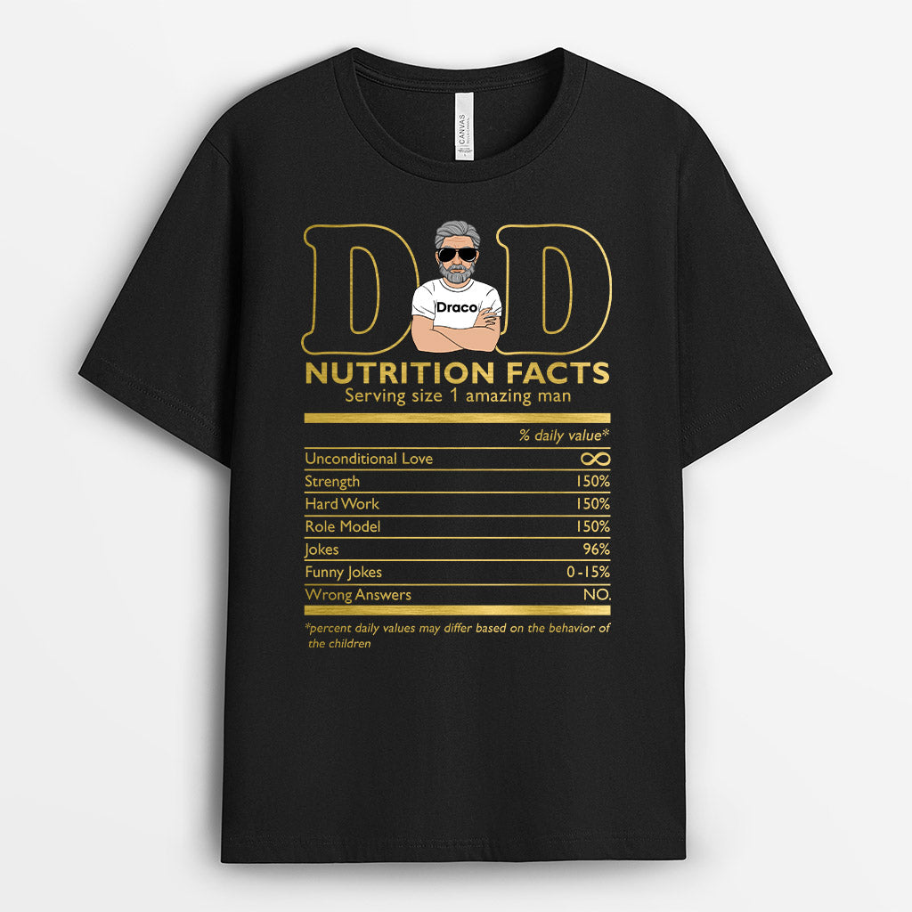 Dad Nutritional Facts - Personalised Gifts |  T-shirts for Grandpa/Dad