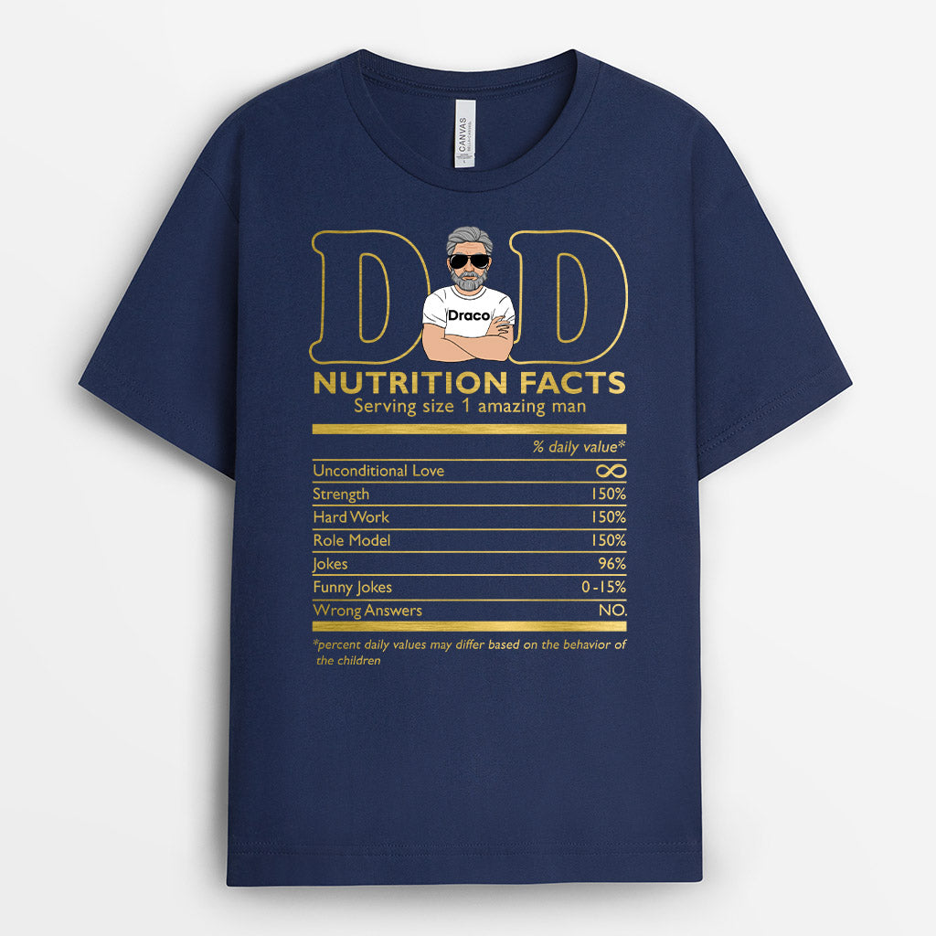 Dad Nutritional Facts - Personalised Gifts |  T-shirts for Grandpa/Dad