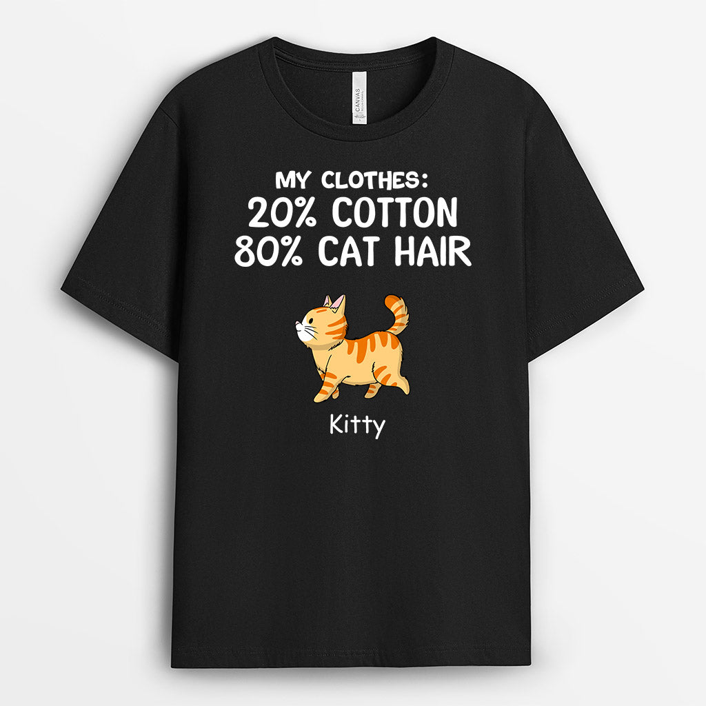 My Clothes 80% Cat Hair - Personalised Gifts | T-shirts for Cat Lovers