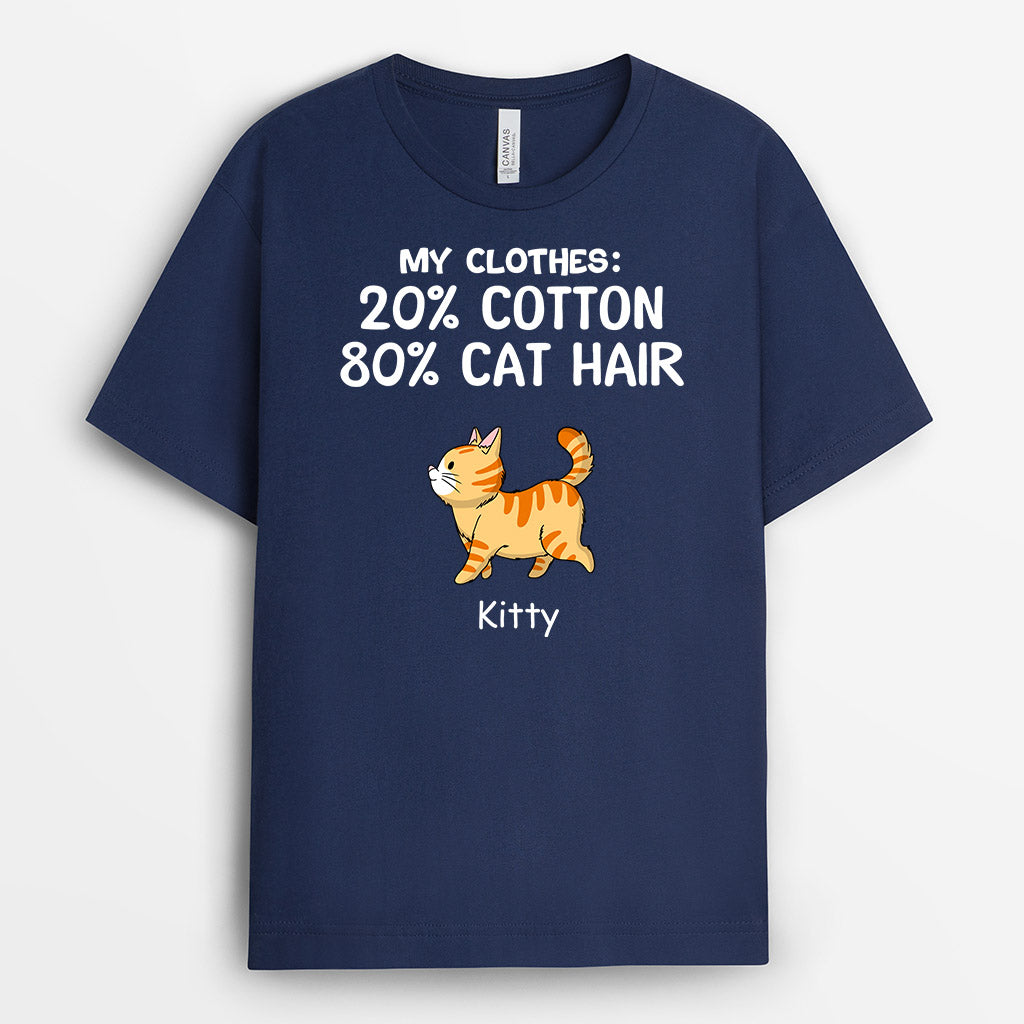 My Clothes 80% Cat Hair - Personalised Gifts | T-shirts for Cat Lovers