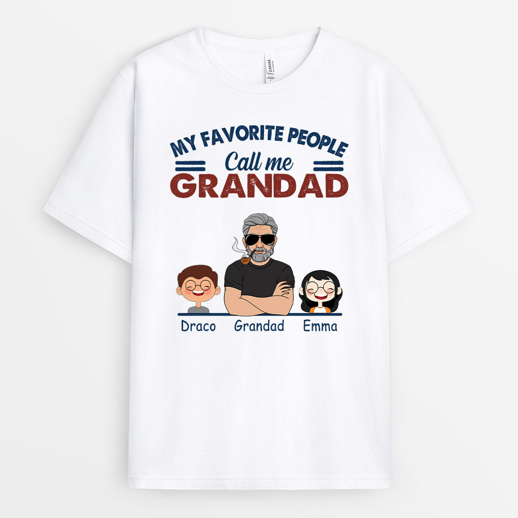 Favourite People Call Me Grandpa - Personalised Gifts | T-shirts for Grandpa/Dad