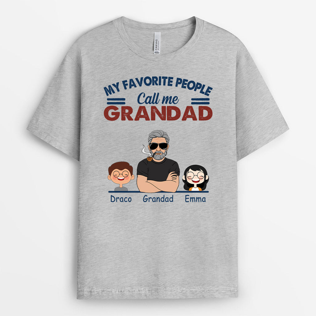 Favourite People Call Me Grandpa - Personalised Gifts | T-shirts for Grandpa/Dad