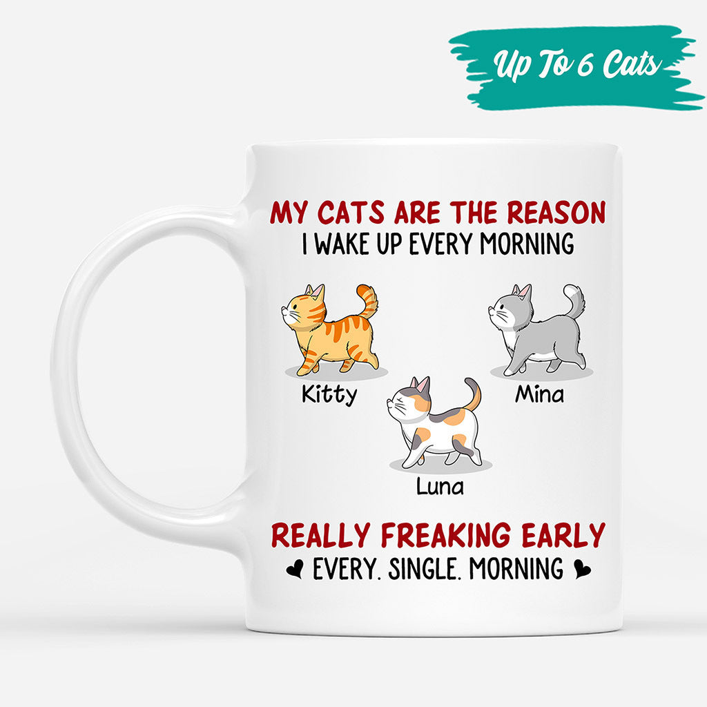 Reason I Wake Up Early - Personalised Gifts | Mug for Cat Lovers