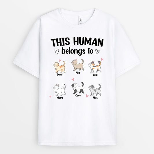 0304A168DUK1 Customised T shirts gifts Cat Lovers Text