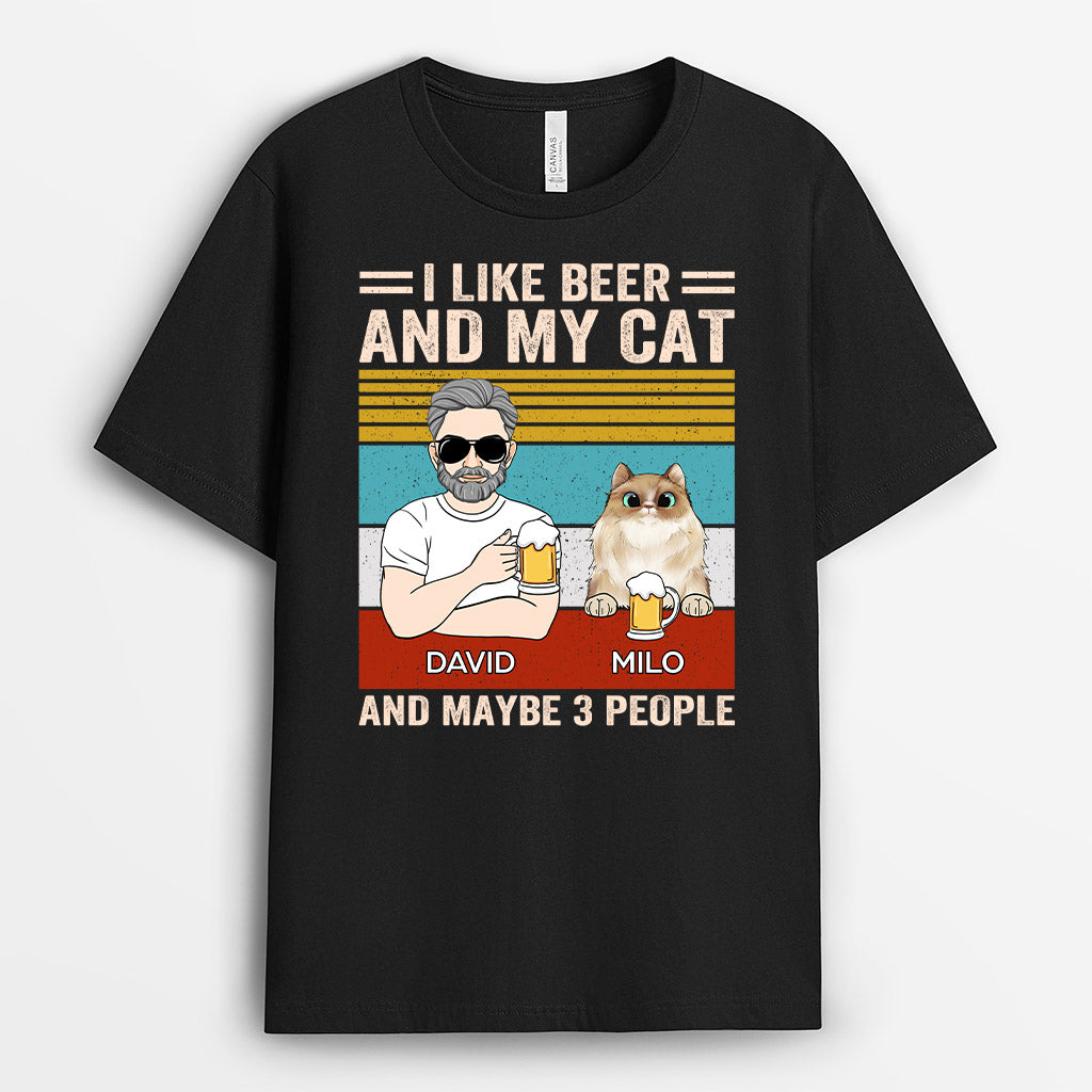 0305A908DUK1 Personalised T shirts gifts Man Grandpa Dad Cat