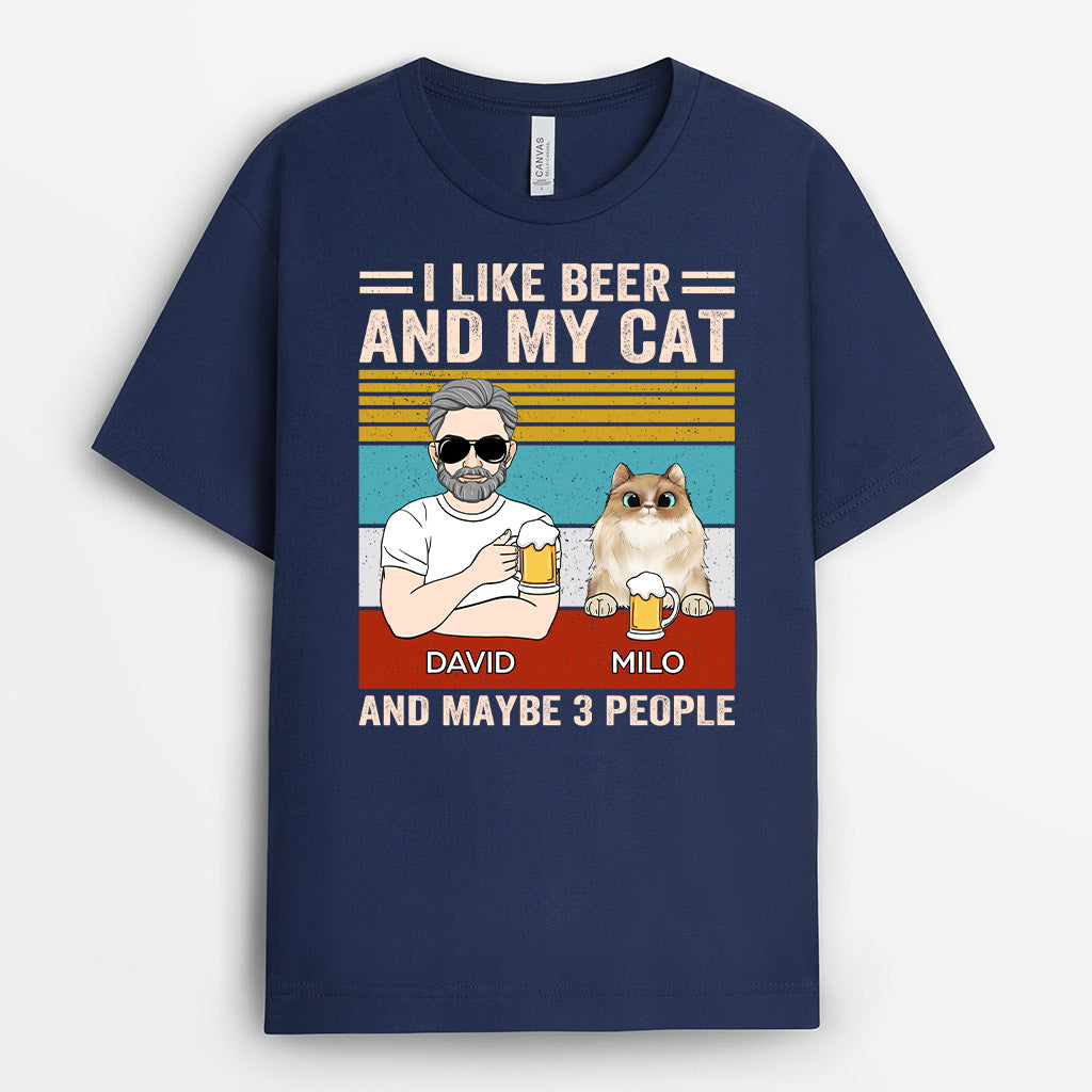 Man, Beer and Cat - Personalised Gifts | T-shirts for Cat Lovers