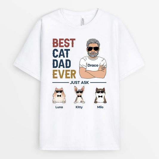 0309A108DUK1 Personalised T shirts gifts Man Cat Lovers