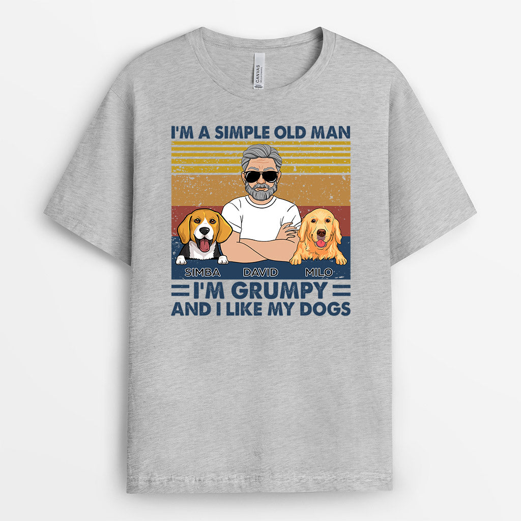 Simple Old Man Like Dogs - Personalised Gifts | T-shirts for Dog Lovers