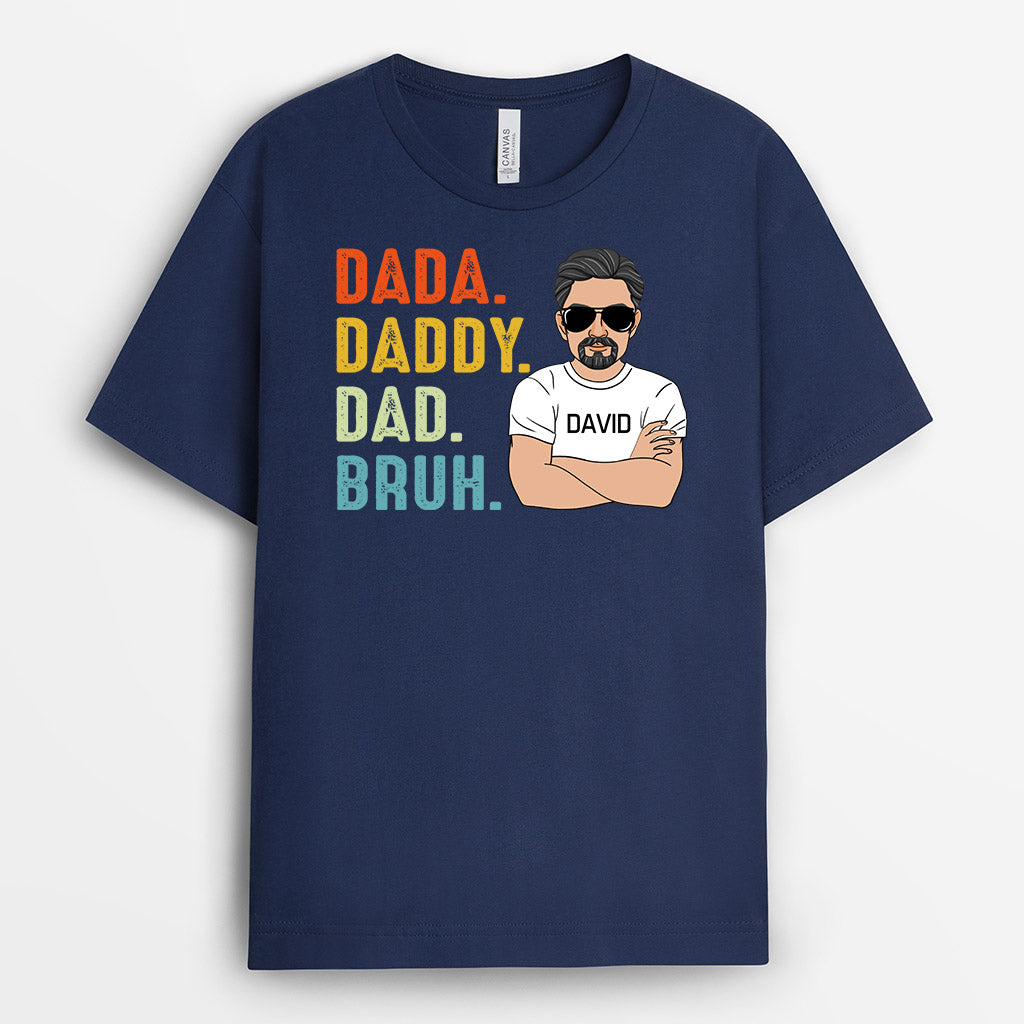 0324A948BUK2 Personalised T shirts presents Man Grandpa Dad Text