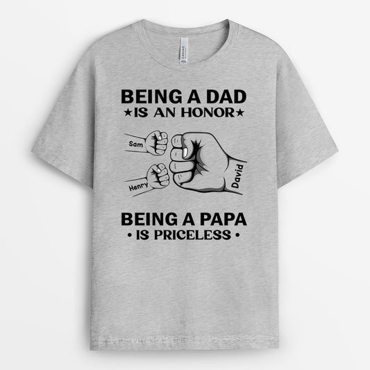 0327A948BUK1 Personalised T shirts gifts Fist Grandpa Dad