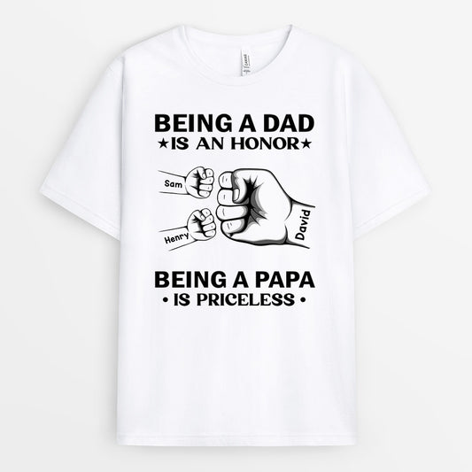 0327A948BUK2 Customised T shirts presents Fist Grandpa Dad