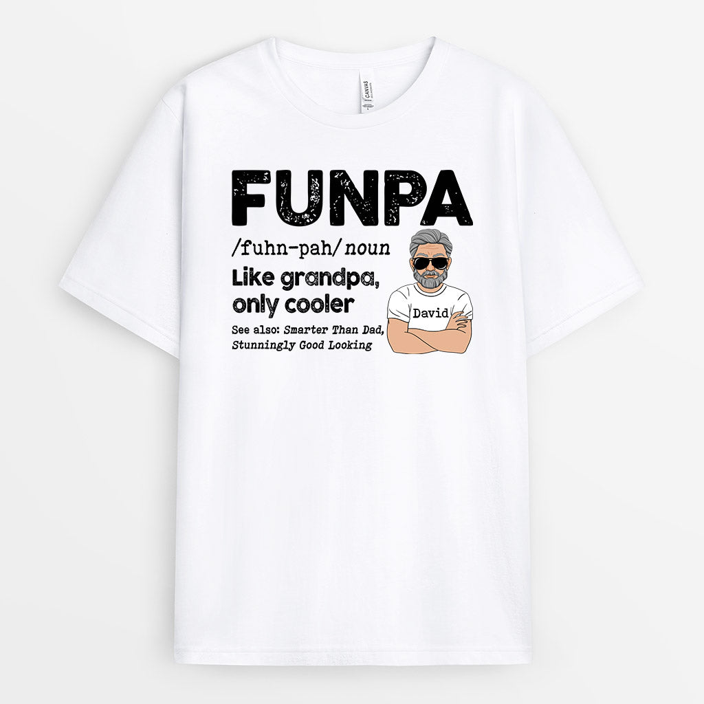 Funpa Like Grandpa Only Cooler - Personalised Gifts | T-shirts for Grandpa/Dad