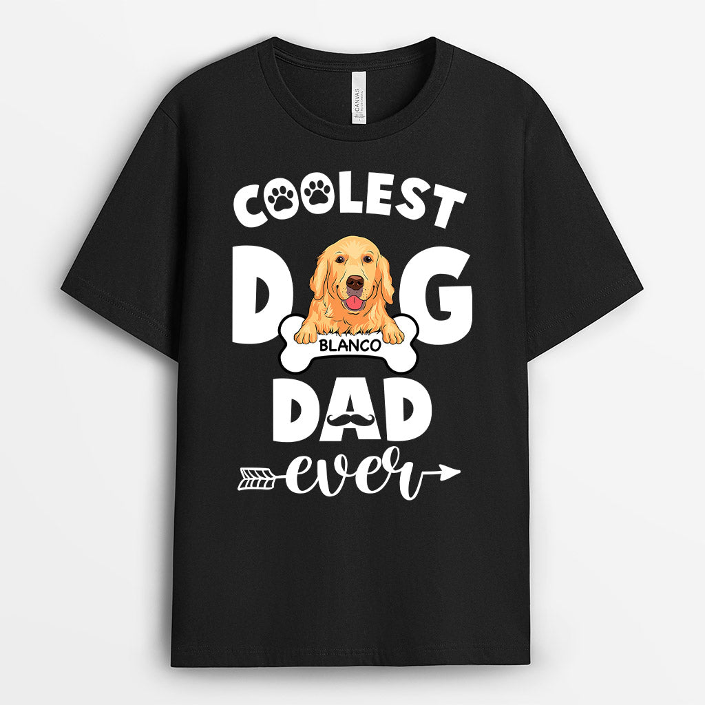 Coolest Dog Dad Ever - Personalised Gifts | T-shirts for Dog Lovers