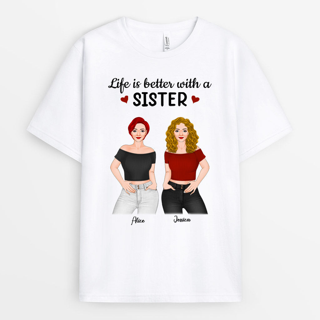 Life Is Better With Sister - Personalised Gifts | T-shirts for Besties/Best Friends