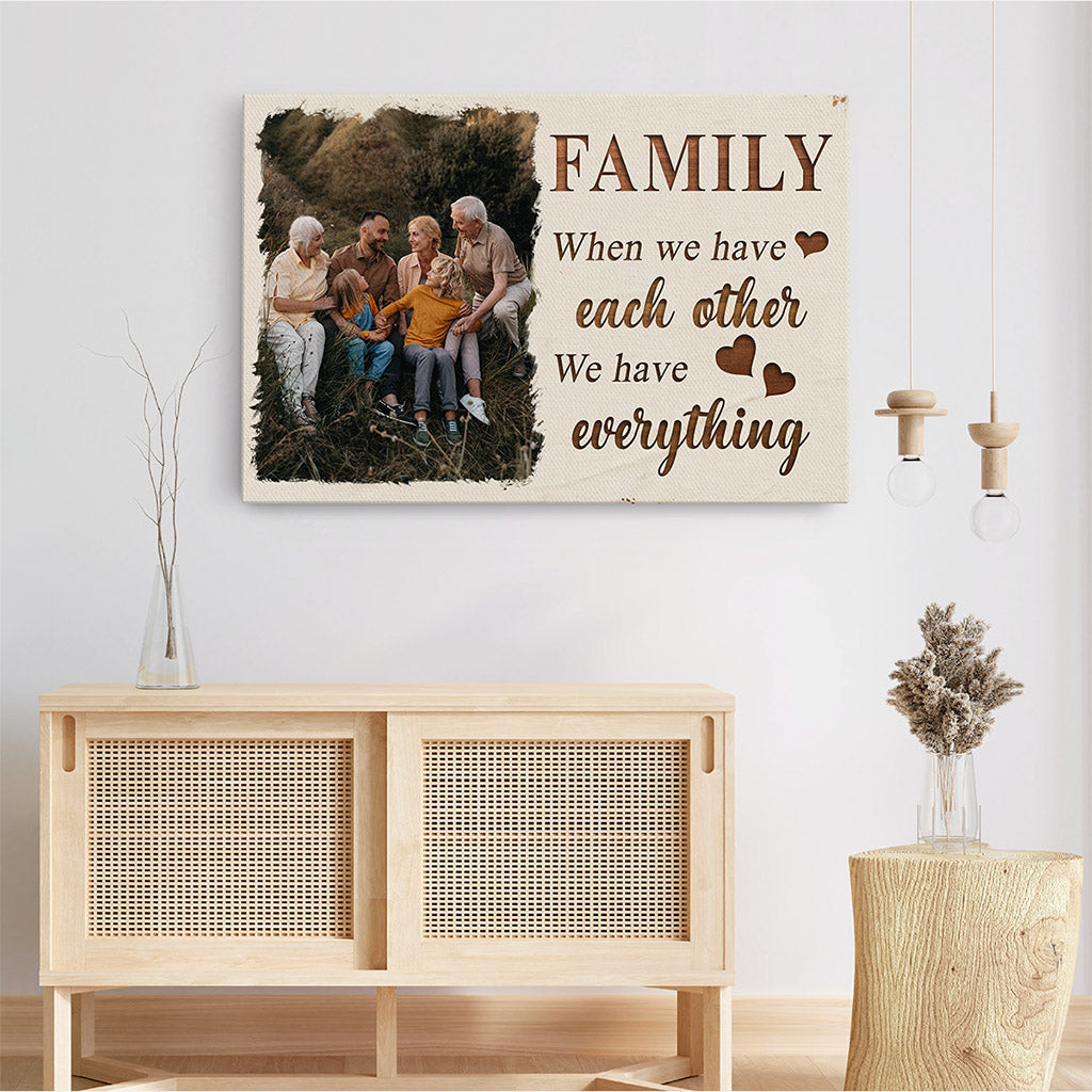 0385C150IUK3 Personalised Canvas presents  Family Photo Text