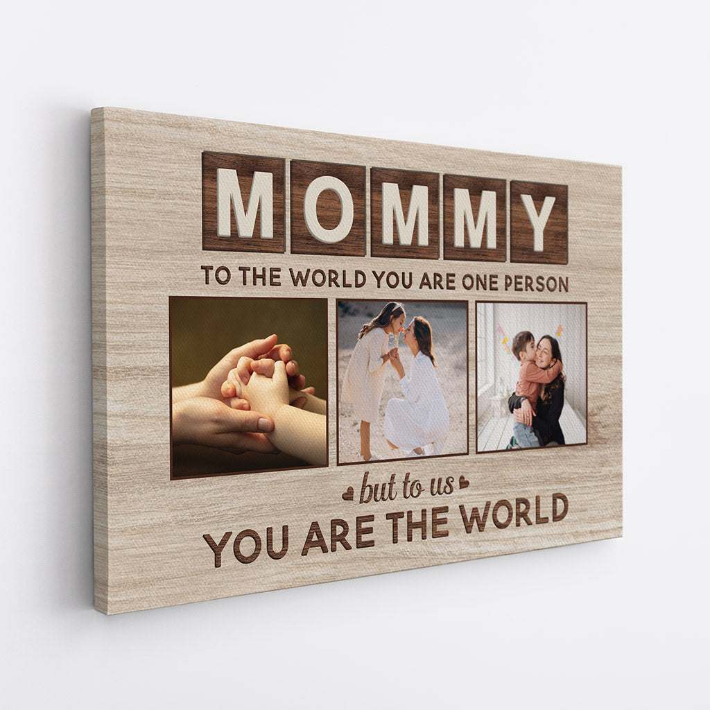 Daddy Mommy You Are The World - Personalised Gifts | Canvas for Mum/Grandma/Dad/Grandpa