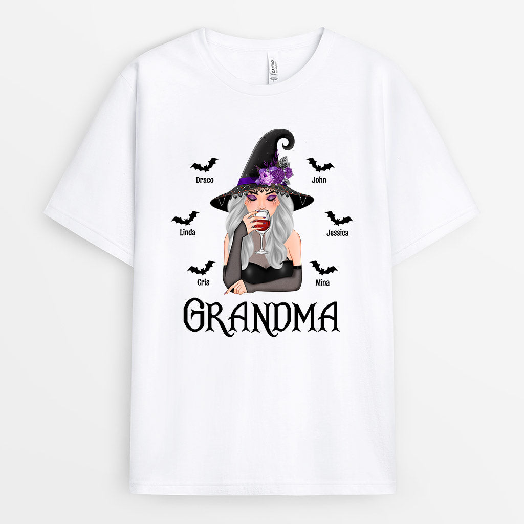 Witch Mum Grandma With Grandkids - Personalised Gifts | T-shirts for Halloween