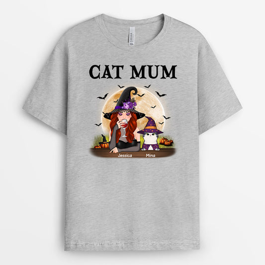 0436A280DUK2 Personalised T Shirts Gifts Cat Mom Halloween