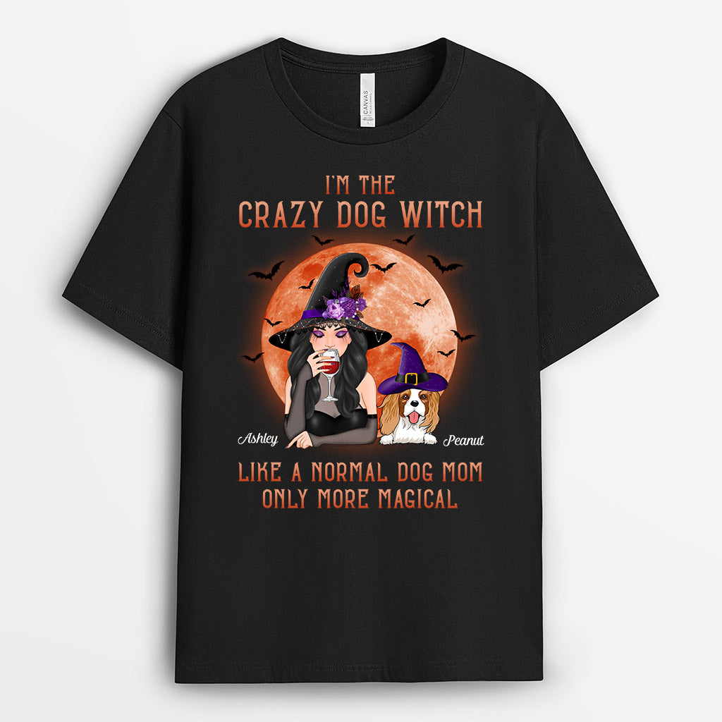 Dog Mom, Crazy Dog Witch - Personalised Gifts | T-shirts for Halloween
