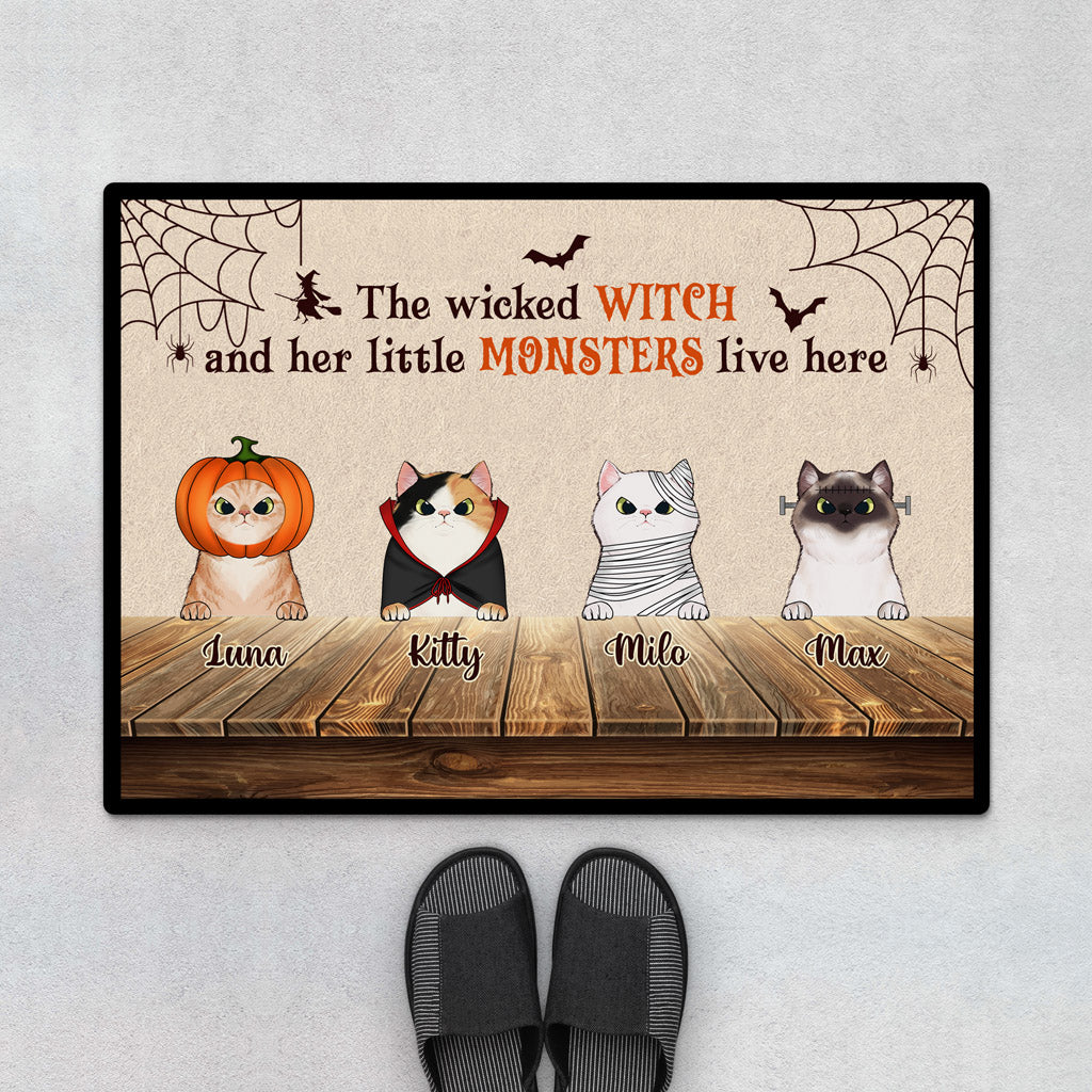 0447D540DUK1 Personalised Doormats Gifts Cat Lovers Halloween