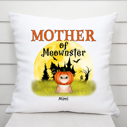 0448A538DUK1 Personalised Pillow Gifts Cat Mom Halloween