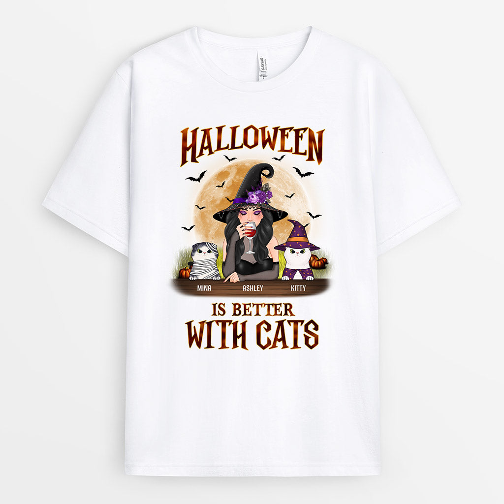 Halloween Is Better With Cats - Personalised Gifts | T-shirts for Halloween