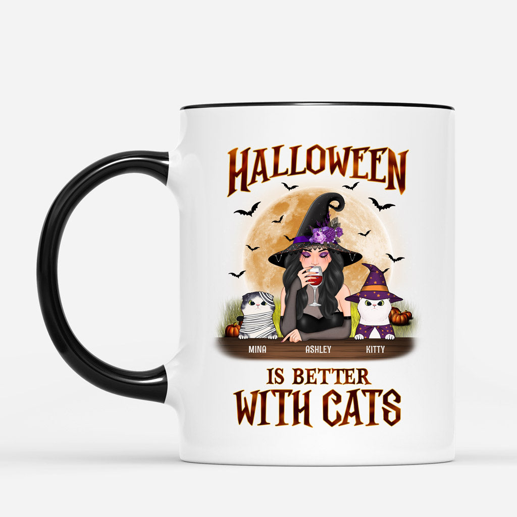 0452M235DUK1 Personalised Mug Gifts Cat Mom Halloween