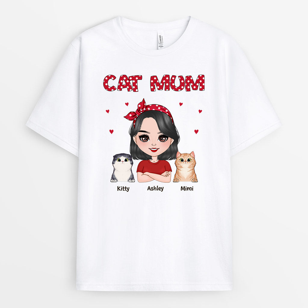 0479AUK1 Personalised T Shirt Gifts Cat Cat Lovers CatMum CatDaddy