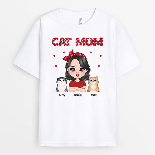 0479AUK1 Personalised T Shirt Gifts Cat Cat Lovers CatMum CatDaddy