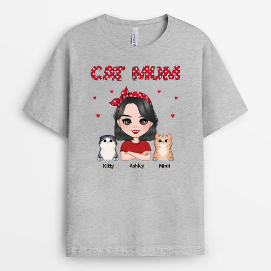 0479AUK2 Personalised T Shirt Gifts Cat Cat Lovers CatMum CatDaddy