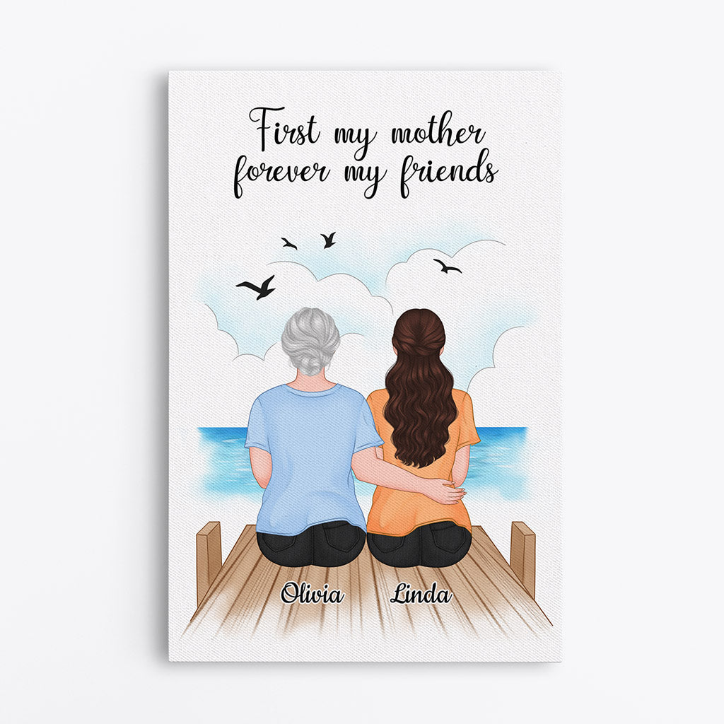 First My Mother Forever My Friends - Personalised Gifts | Canvas for Grandma/Mum