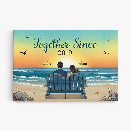 0489C595GUK1 Personalised Canvas Gifts People Couples Beach