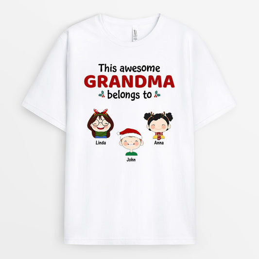 0494AUK1 Personalised T shirts gifts Kid Grandma Mom