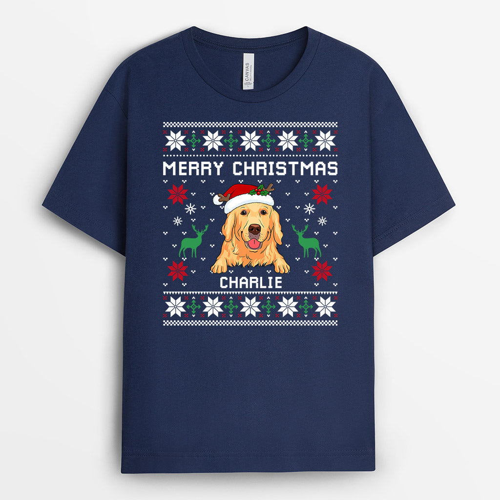 0506AUK2 Personalised T shirts Gifts Dog Dog Lovers Christmas