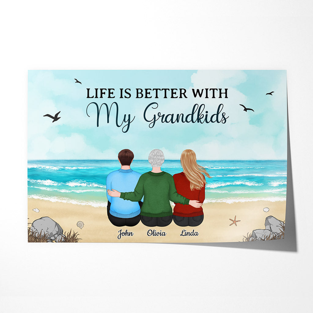 0514SUK1 Personalised Posters Gifts Grandkids Grandma Grandad Christmas