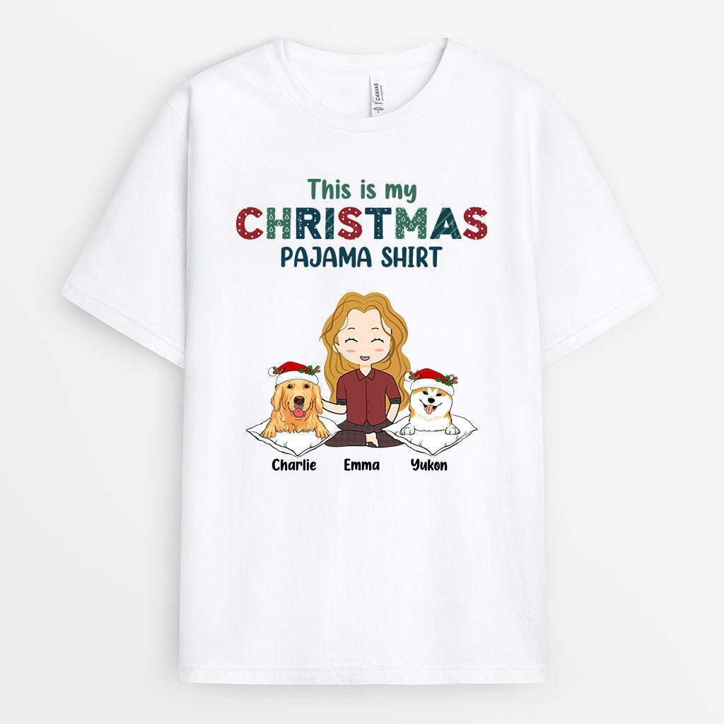 This Is My Christmas Pajama Shirt - Personalised Gifts | T-shirts for Dog Lovers Christmas