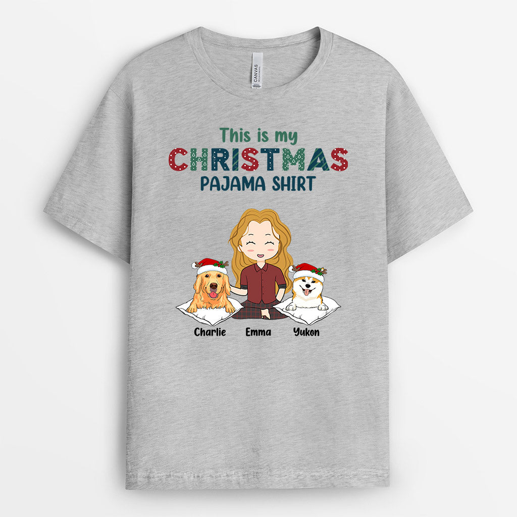 This Is My Christmas Pajama Shirt - Personalised Gifts | T-shirts for Dog Lovers Christmas