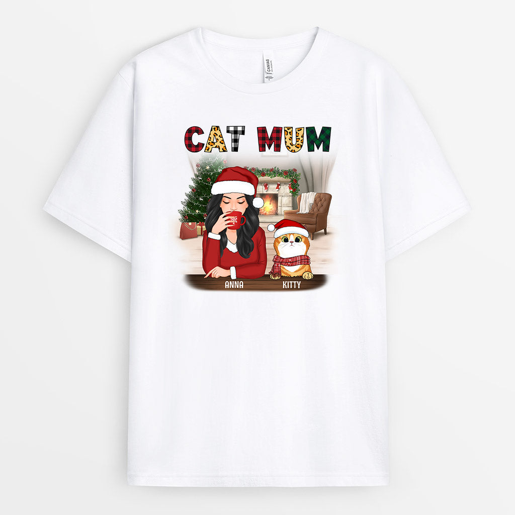 Cat Mum - Personalised Gifts | T-shirts for Cat Lovers Christmas