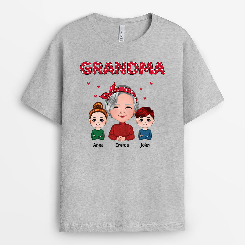 0551AUK1 Personalised T shirts Gifts Grandkids Grandma Mom Christmas