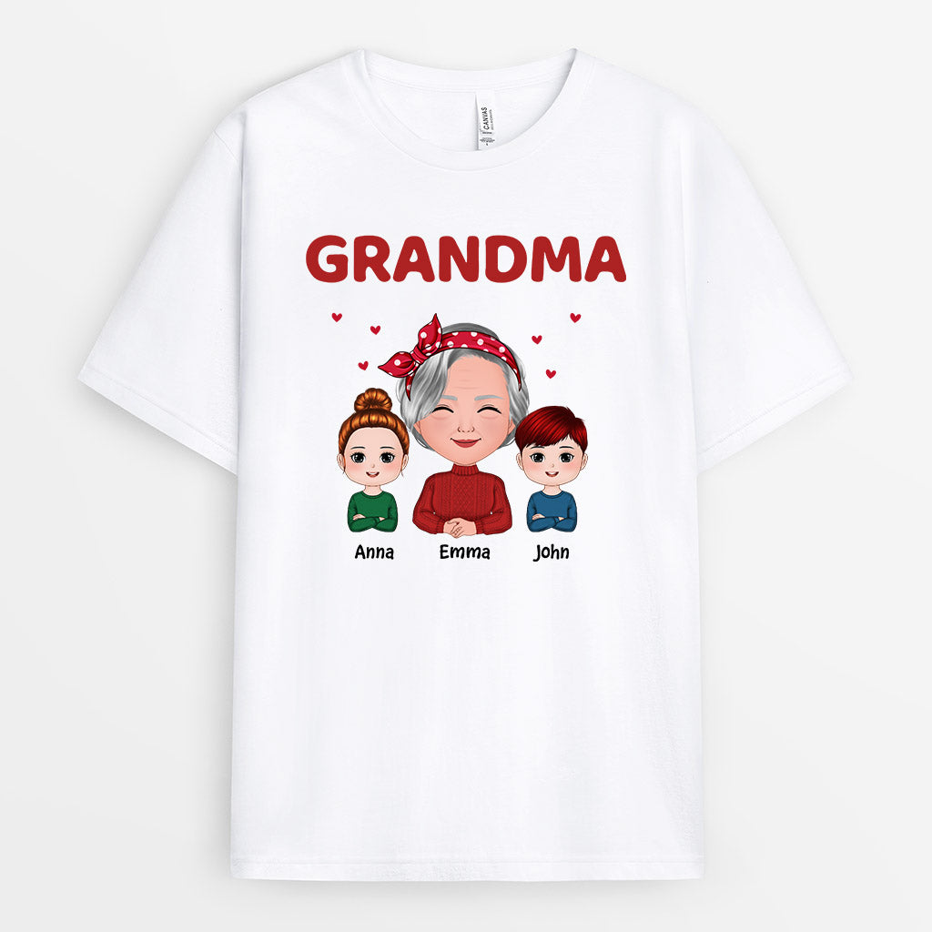 0551AUK2 Personalised T shirts Gifts Grandkids Grandma Mom Christmas