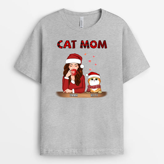 0558AUK2 Personalised T shirts Gifts Cat Mum Cat Lovers Christmas_5a61cc69 0fc7 4738 a318 0b3d28d0abbf