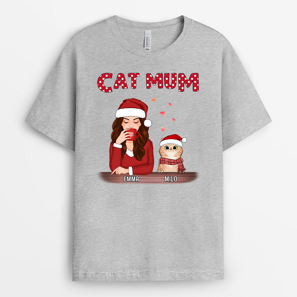 Cat Mum - Personalised Gifts | T-shirts for Cat Lovers Christmas